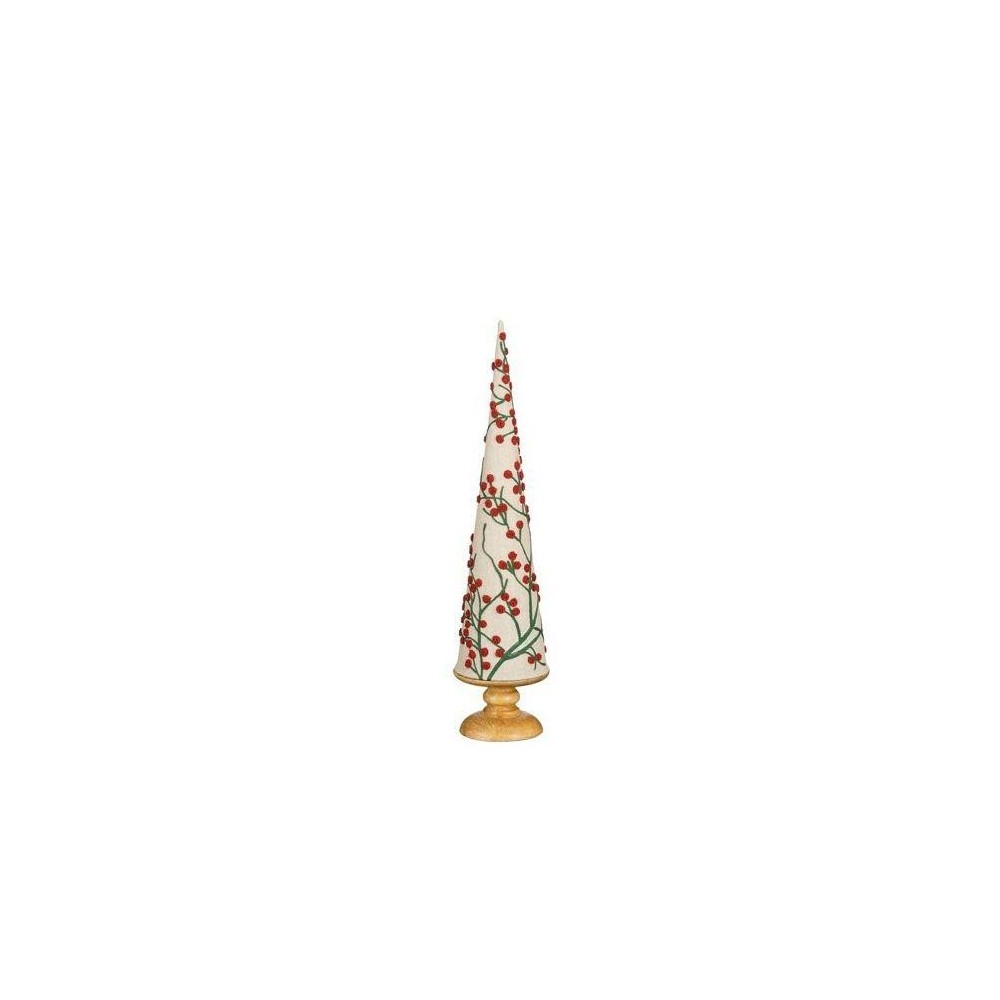ALBERO DECORATO COTONE BIANCO ROSSO H.40